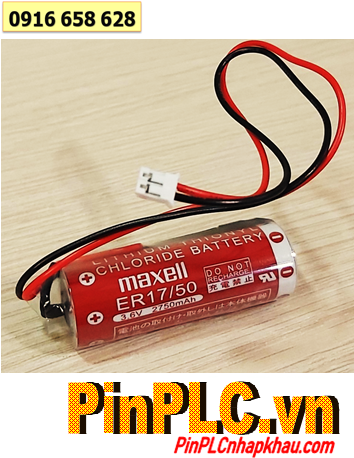 Maxell ER17/50 (Zắc PH1.25-2P), Pin nuôi nguồn PLC Maxell ER17/50 lithium 3.6v 2750mAh, Xuất xứ NHẬT 